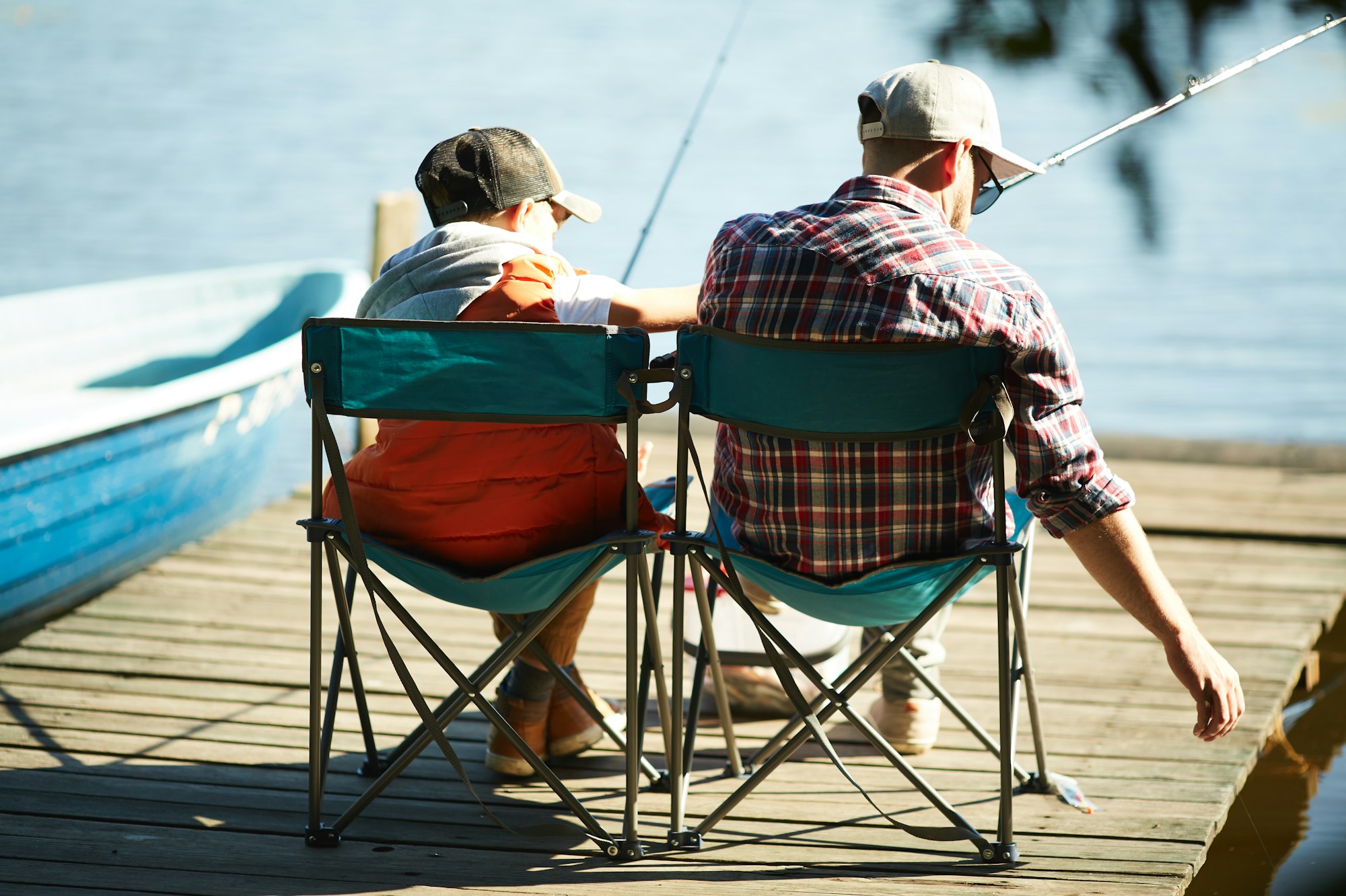 Summer fishing on the lake